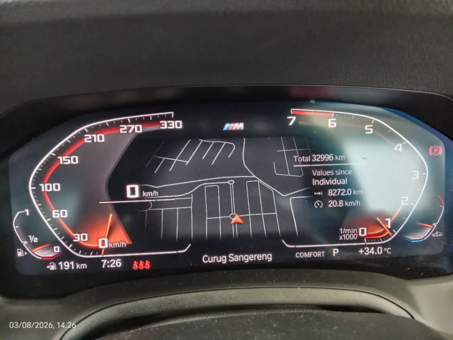 Foto Mobil Bekas Odometer BMW 320i 2.0 tahun 2021