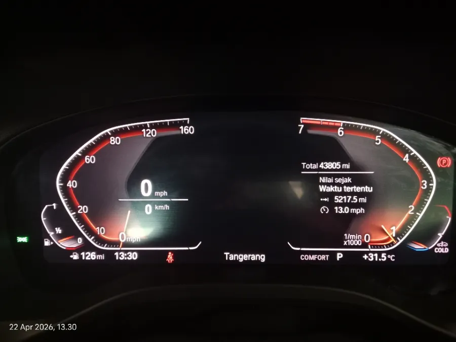 Foto Mobil Bekas Odometer BMW X3 2.0 Xdrive20i Xline tahun 2020
