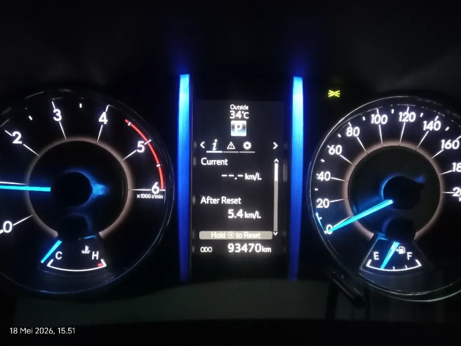 Foto Mobil Bekas Odometer Toyota Fortuner 2.4 4X2 VRZ tahun 2018