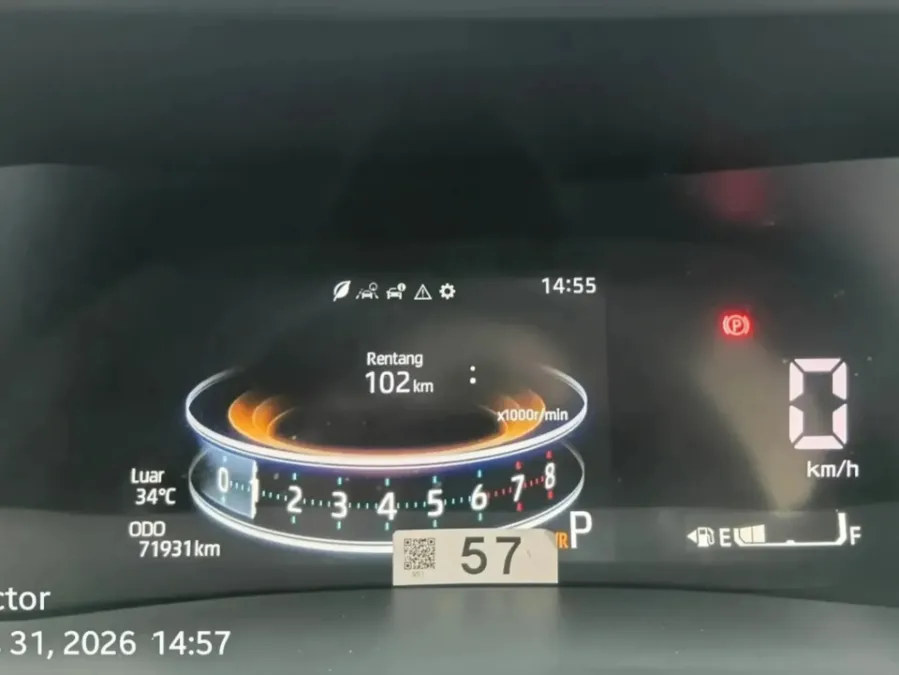 Foto Mobil Bekas Odometer Toyota Raize 1.0 GR Sport TSS tahun 2022