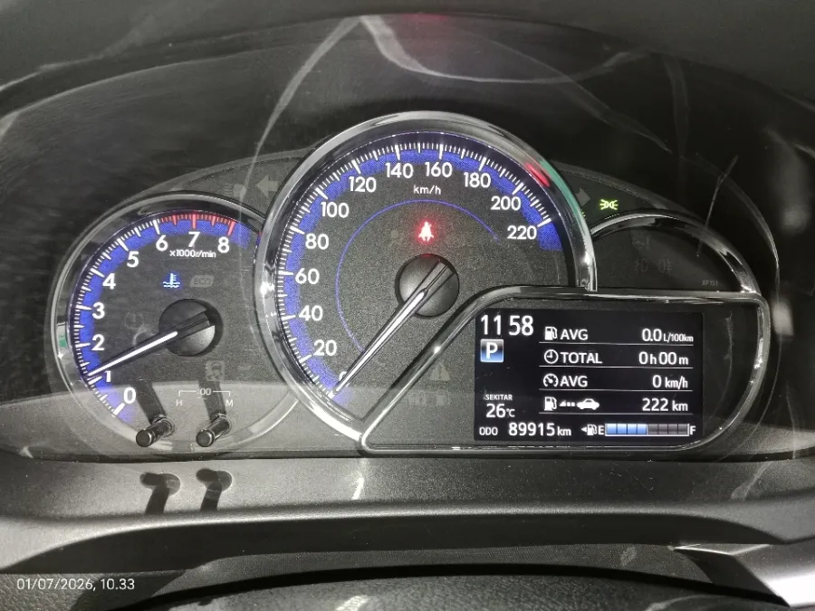 Foto Mobil Bekas Odometer Toyota Vios 1.5 G tahun 2020