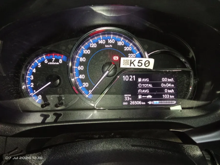 Foto Mobil Bekas Odometer Toyota Yaris 1.5 S tahun 2021